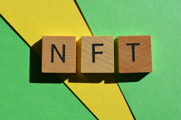 Nft Abreviatura Non Fungible Token Una Unidad Intercambiable Datos Almacenados — Foto de Stock