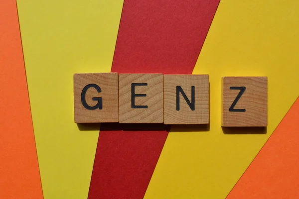 Gen Singkatan Dari Generasi Kata Kata Dalam Abjad Kayu Terisolasi — Stok Foto