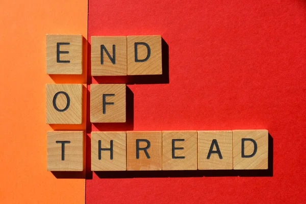 Abbreviazione End Thread Lettere Alfabetiche Legno Isolate Fondo Colore — Foto Stock