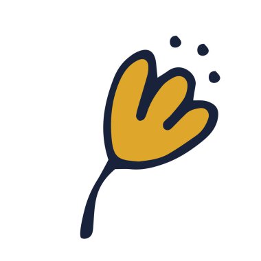 Düz bahar çiçeği ve izole beyaz arka planda yapraklar. Pembe renk. İlkbaharın vektör illüstrasyonuName