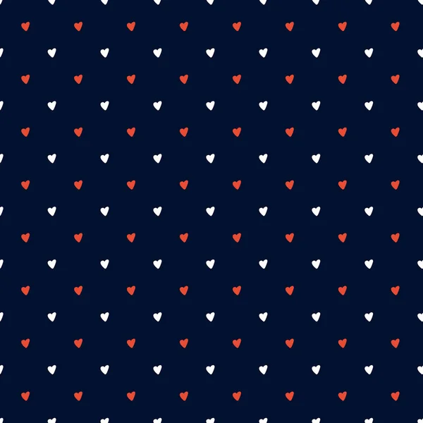 Naadloze Vector Patroon Kleine Harten Afbeelding Voor Textiel Blauwe Achtergrond — Stockvector