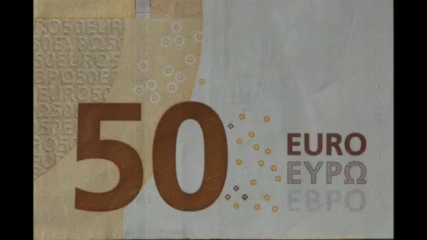 Λεφτά. Διακοπή κίνησης.Κέρματα ευρώ και τραπεζογραμμάτια ευρώ.Οικονομικά και αποταμιεύσεις. — Αρχείο Βίντεο