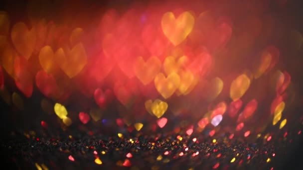 Hearts colorful bokeh background.Valentines day background.Love background.glitter texture. — Vídeo de Stock