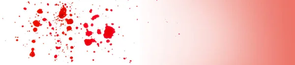 Macchie di sangue. Schizzi di sangue rosso e gocce isolate su sfondo bianco con sfumatura rossa.Scena del crimine. Omicidio e criminalità — Foto Stock