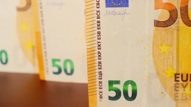 Euromunt Eurobankbiljetten Uitgaven Inkomsten Europese Landen Beelden — Stockvideo