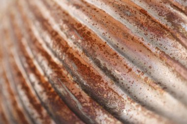  Metalik duvar kağıdı. Kaburgalı metal paslı yüzey. Parlak parlak yüzey. Paslı eski metal zemin..