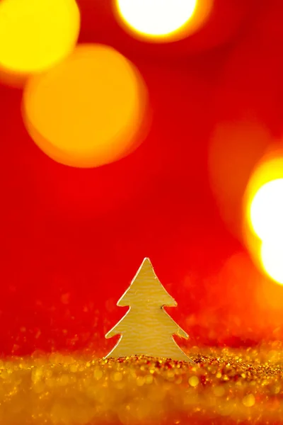 Різдвяні Шпалери Золотих Червоних Кольорах Різдвяна Ялинка Міні Золотому Блиску — стокове фото
