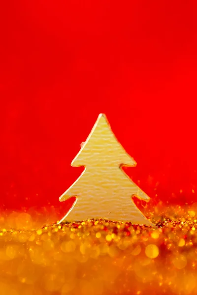 Різдвяні Шпалери Золоті Червоних Кольорах Різдвяна Ялинка Міні Золотому Блиску — стокове фото