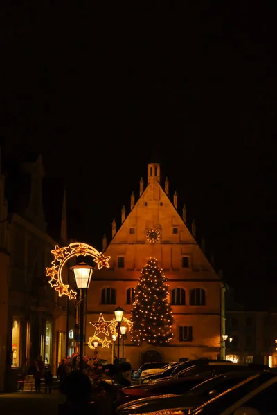 Vánoce Německu Náměstí Starého Města Slavnostní Vyznamenání Vánoce Evropě Dekorativní — Stock fotografie