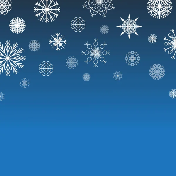 Χειμερινό φόντο με κατεψυγμένη σιλουέτα από κρυσταλλική νιφάδα χιονιού. Εικονογράφηση διάνυσμα με στοιχεία Χριστουγέννων και Πρωτοχρονιάς — Διανυσματικό Αρχείο