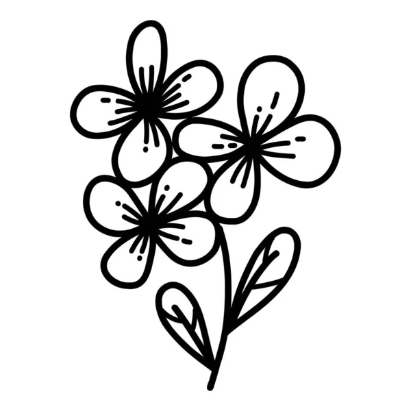 ベクトルかわいい花で手描きのドアスタイル — ストックベクタ
