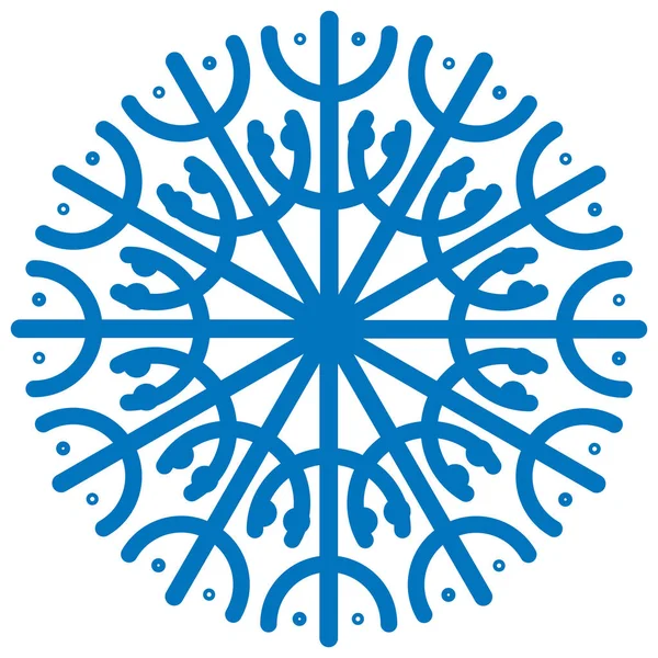 겨울 디자인을 위한 수정 눈송이의 얼어붙은 실루엣. 벡터 일러스트와 함께 크리스마스 및 새해 요소 — 스톡 벡터