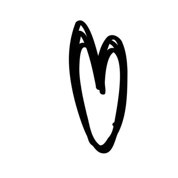 Corações de rabisco desenhados à mão. Ilustração vetorial do símbolo do amor — Vetor de Stock