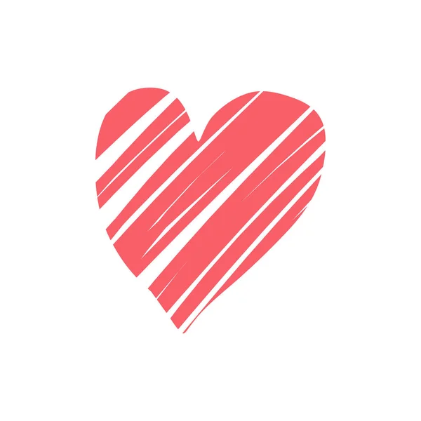 Coração de rabisco desenhado à mão. Ilustração vetorial do símbolo do amor — Vetor de Stock