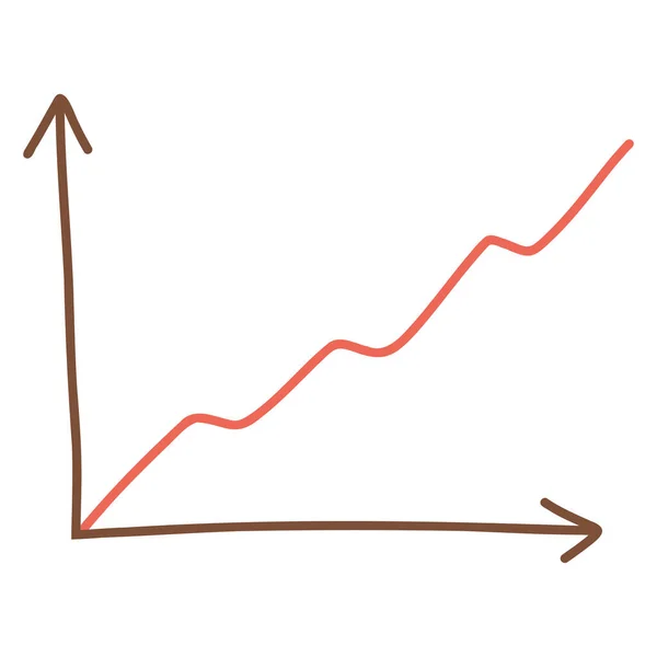 Grafico illustrazione vettoriale grafico in crescita in stile doodle — Vettoriale Stock