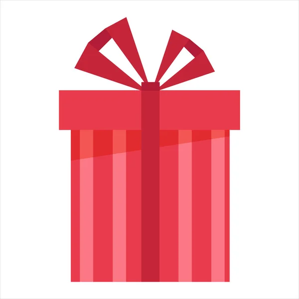 Векторна ілюстрація подарункової коробки зі стрічкою в стилі плоского мультфільму. Барвиста подарункова коробка для святкування події — стоковий вектор