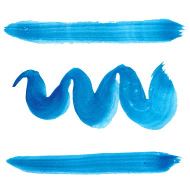 El çizimi suluboya fırça darbeleri beyaz arka planda izole. Doku kağıdının soyut çizimi