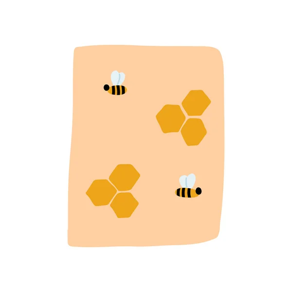 Cero residuos de envoltura de cera de abejas para el almacenamiento de alimentos en estilo plano de dibujos animados. Ilustración vectorial de artículos ecológicos libres de plástico reutilizables y reciclables — Vector de stock