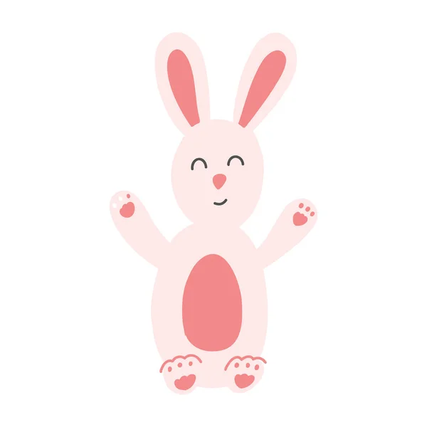 Illustration vectorielle du lapin de Pâques, mignon lapin plat dessin animé sur fond blanc isolé — Image vectorielle