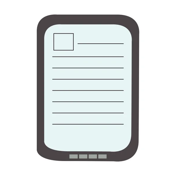Ebook en dessin animé style plat isolé sur fond blanc, illustration de concept d'apprentissage — Image vectorielle