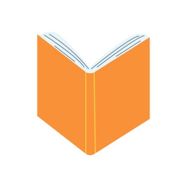 Dünya kitap günü konsepti, okumak, öğrenmek. Çizgi film düz stiliyle açık kitap. Elle çizilmiş eğitimsel, ansiklopedi, planlayıcı illüstrasyonuName