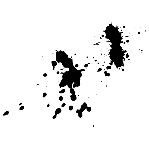 Hand Drawn Grunge Ink Brush Splah Blots Dirty Black Texture — Stockvector