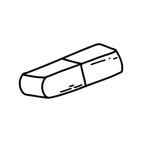 Hand Drawn Doodle Rubber Pencil Eraser Icon Vector Sketch Illustration — Stock Vector