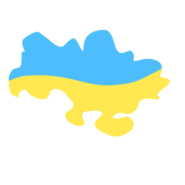 Карта України Кольорах Українського Прапора Векторна Ілюстрація Країни Блакитної Жовтої — стоковий вектор