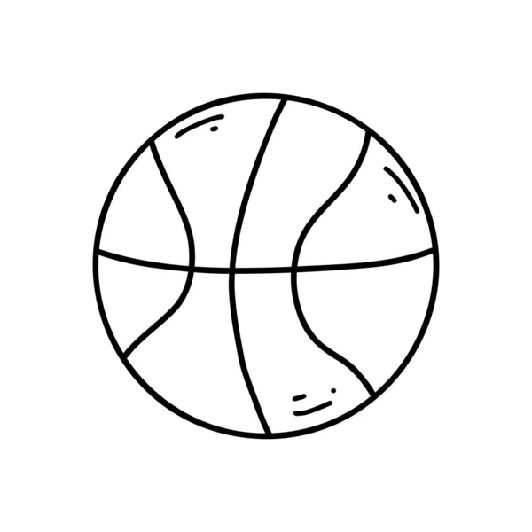 Hand Drawn Doodle Basketball Ball Icon Print Coloring Page Kids — Wektor stockowy