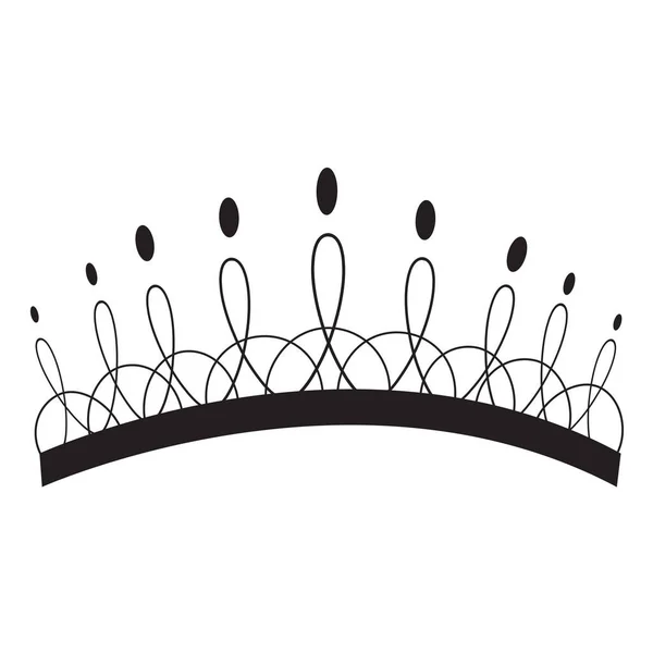 Vector Illustration Black Crown Silhouette Emblem Royal Symbol — 图库矢量图片