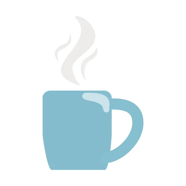 Cup Hot Coffee Tea Steam Cartoon Flat Style Vector Illustration — Archivo Imágenes Vectoriales