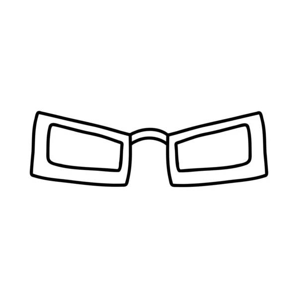 Hand Drawn Doodle Glasses Vector Sketch Illustration Black Outline Eyeglasses — Stock Vector