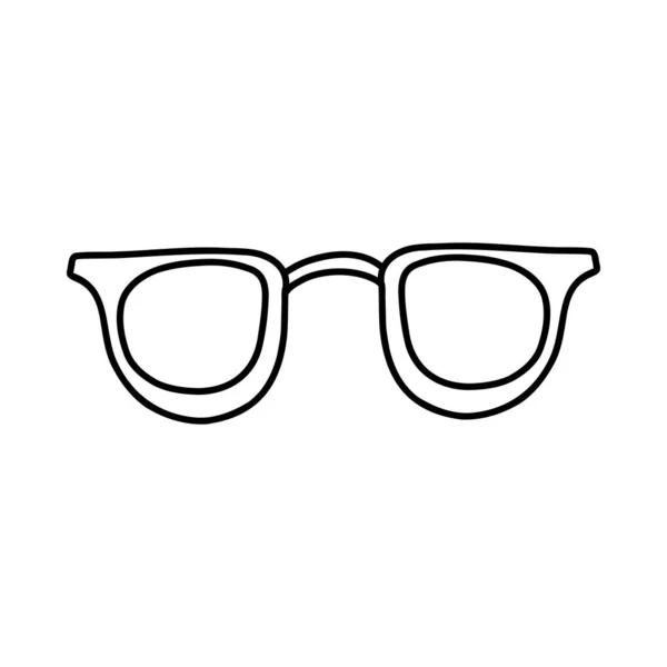 Hand Drawn Doodle Glasses Vector Sketch Illustration Black Outline Eyeglasses — Vector de stock
