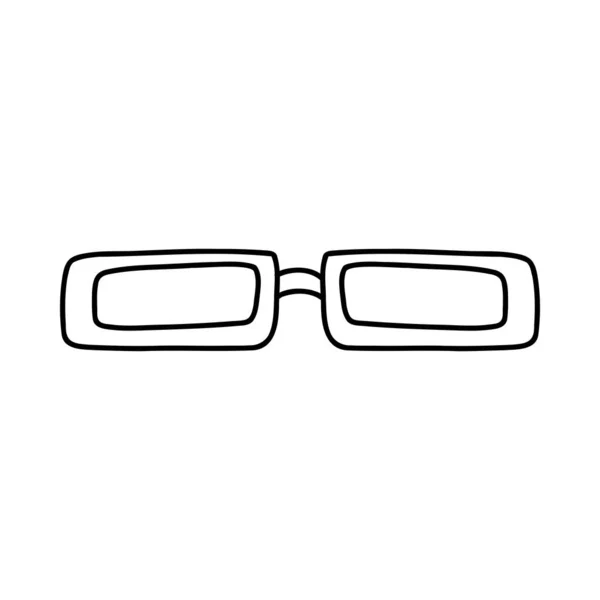 Hand Drawn Doodle Glasses Vector Sketch Illustration Black Outline Eyeglasses — Stock Vector