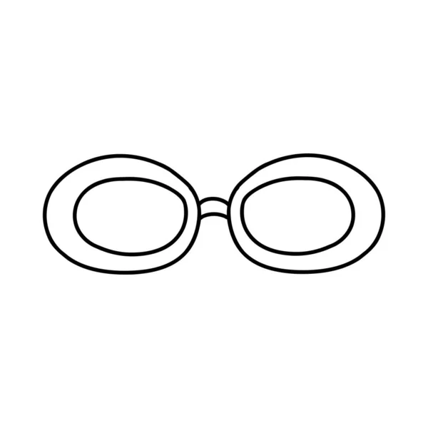 Hand Drawn Doodle Glasses Vector Sketch Illustration Black Outline Eyeglasses — Archivo Imágenes Vectoriales