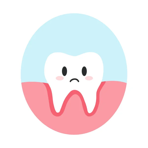 Entzündung Der Zahnwurzeln Cartoon Stil Vektorillustration Von Zahnfleischerkrankungen Zahnfleischentzündung Zahnpflegekonzept — Stockvektor