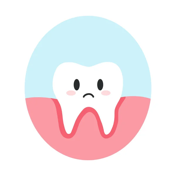 Inflamação Das Raízes Dente Estilo Desenho Animado Plana Ilustração Vetorial —  Vetores de Stock