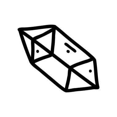 El yapımı karalama kristali. Çizgi film değerli taşları ögesi, vektör çizimi çizimi, web tasarımı çizgi sanatı, simge, baskı, renklendirme sayfası.