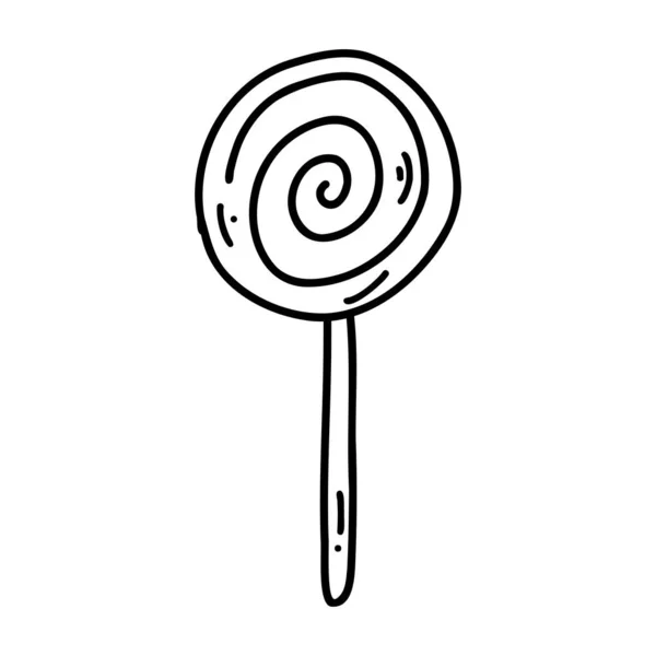 Hand Drawn Doodle Lollipop Vector Sketch Illustration Line Art Web — Vettoriale Stock