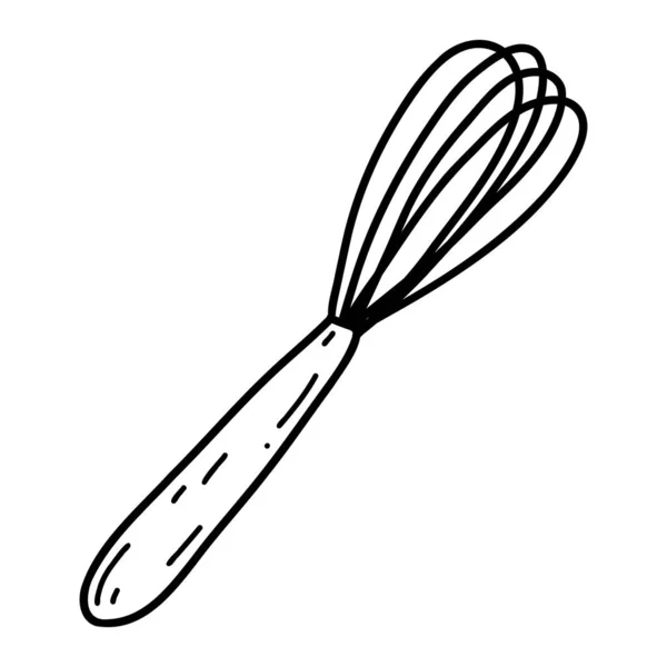 Batidor Cocina Doodle Ilustración Vectorial Del Icono Del Batidor Utensilios — Archivo Imágenes Vectoriales