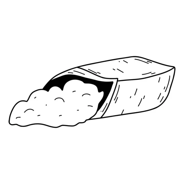Doddle Burlap Bag Flour Outline Vector Sketch Illustration Sack Wheat — Stock Vector
