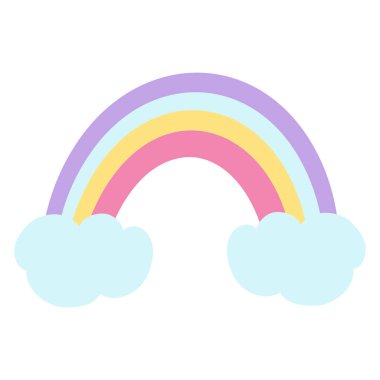 Havalı gökkuşağı, 60 'ların 70' li yılların modası. Çizgi film çıkartmalarının vektör çizimi, nostalji 1980 1990 .