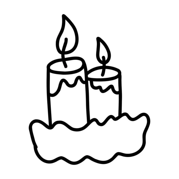 点点圣诞蜡烛卡通元素 矢量素描 黑色网页设计艺术 印刷品 彩色页面 — 图库矢量图片