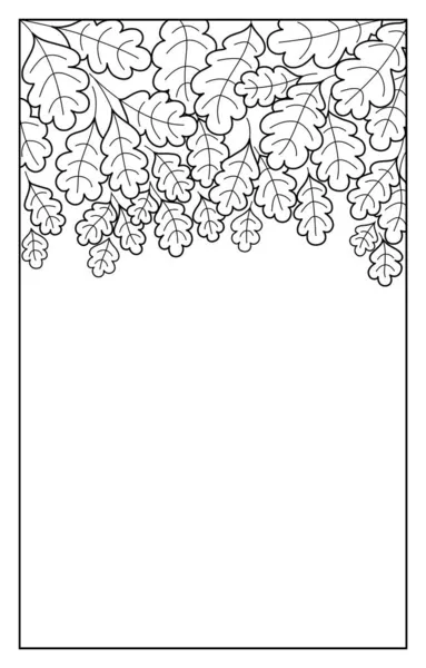 Güzel çiçek deseni, soyut vektör çizimi, kontür meşe yaprakları. Kartlar, davetiyeler, boyama sayfaları yetişkinler ve çocuklar için ve diğer tasarımlarınız için uygundur..