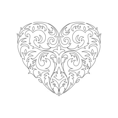 Siyah-beyaz tasvirler, çiçekli romantik kalpler. Kumaşlar, tekstil, hediye paketleme tasarımı, basılı malzemeler, reklamlar ve diğer tasarımlar için harika..