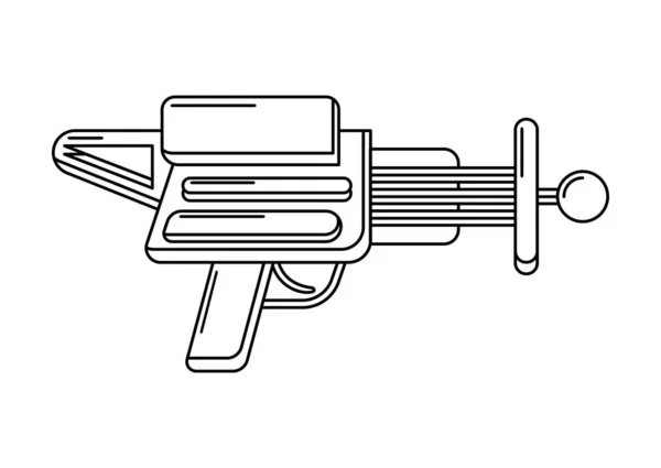 Векторний Лінолеум Білому Ізольований Контур Іграшкового Пістолета Розмальовки Сторінки Дизайн — стоковий вектор