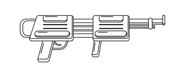 Vector Linenear Blaster Gun White Isolated Outline Toy Shotgun Coloring — Wektor stockowy