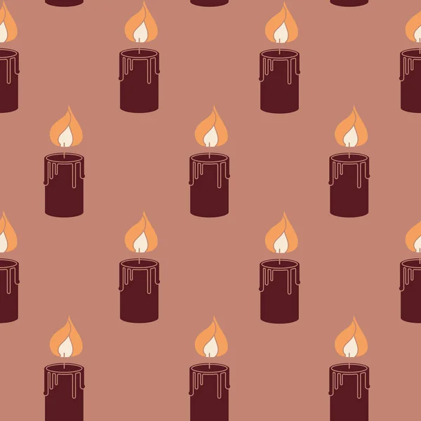 Yanan mumlarla kusursuz bir şablon. Sonsuz duvar kağıdında izole edilmiş kabartma mumlar.