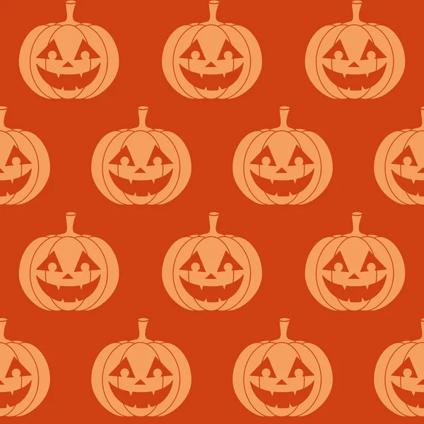 Halloween Abóbora Sem Costura Padrão Impressão Interminável Vetorial Com Lanternas — Vetor de Stock