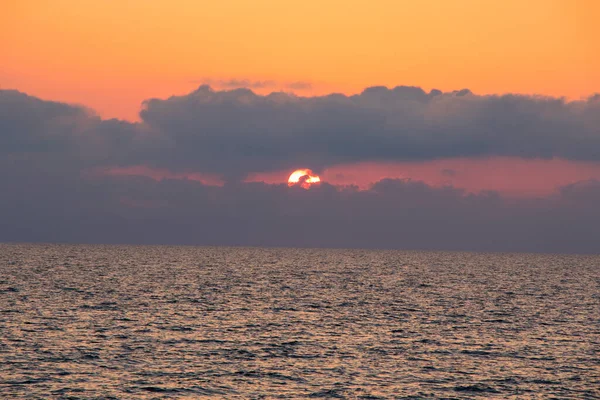 Fondo Del Atardecer Vista Del Atardecer Del Mar Negro Paisaje — Foto de Stock